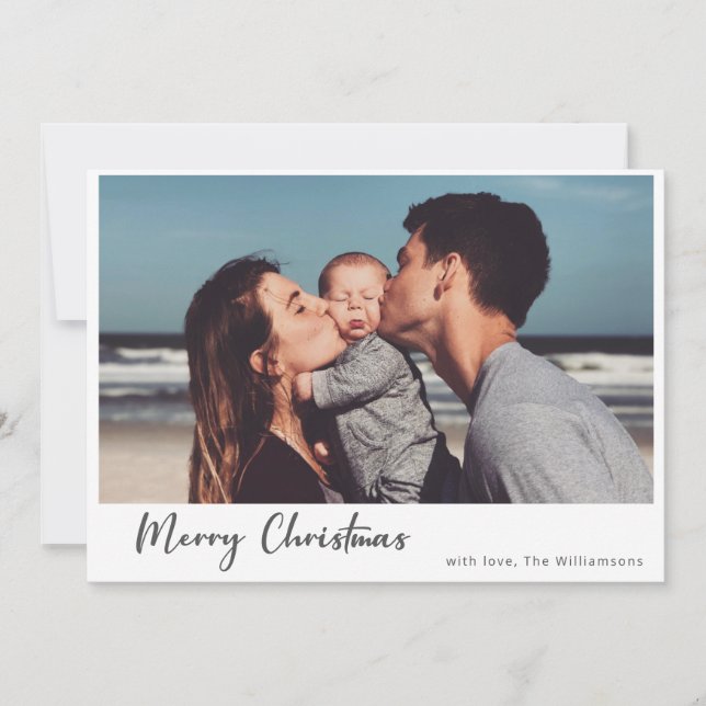 Carte de Noël photo avec écriture manuscrite moder (Devant)