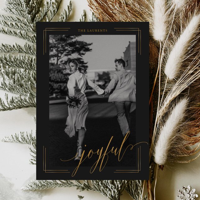Carte de Noël photo avec écriture scintillante dor (Créateur téléchargé)