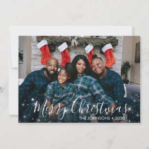 Carte de Noël photo avec étincelles