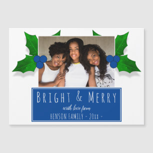 Carte de Noël photo avec feuilles de plante de bai
