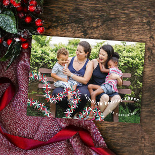 Carte de Noël photo avec guirlande de clinquant co