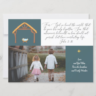 Carte de Noël photo avec Jean 3:16