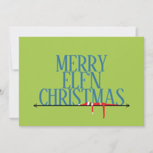 Carte de Noël photo avec panneau de bienvenue Elf