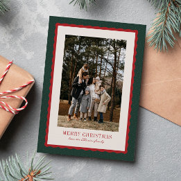 Carte de Noël photo avec points et cadre festonné