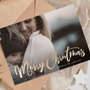 Carte de Noël photo avec superposition de lettrage