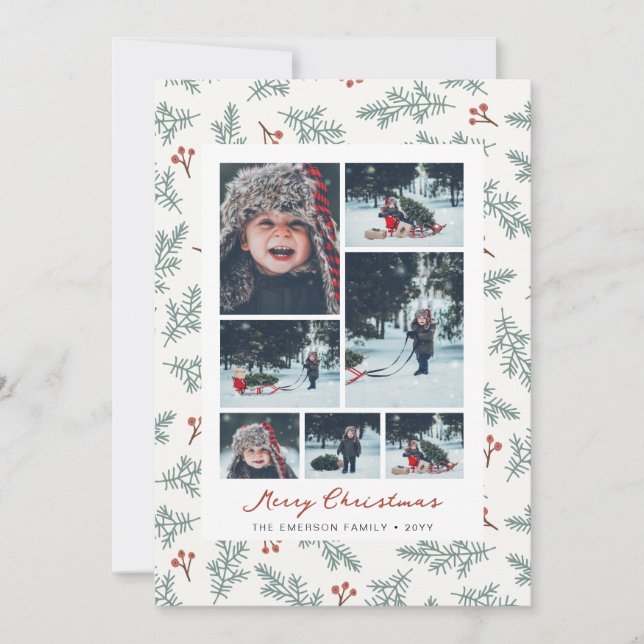 Carte de Noël Photo Botanique (Devant)
