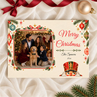 Carte de Noël photo Casse-Noisette Peekaboo Rétro