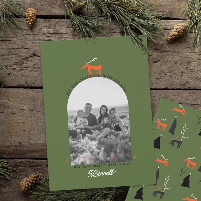 Carte de Noël photo Cerf & Arche (Créateur téléchargé)