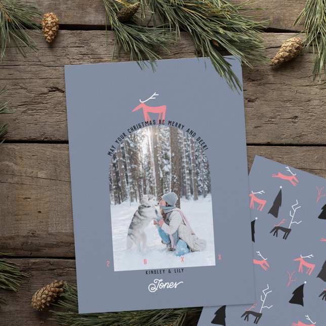 Carte de Noël photo Cerf & Arche (Créateur téléchargé)