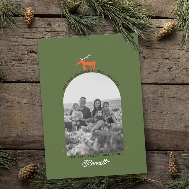Carte de Noël photo Cerf & Arche (Créateur téléchargé)
