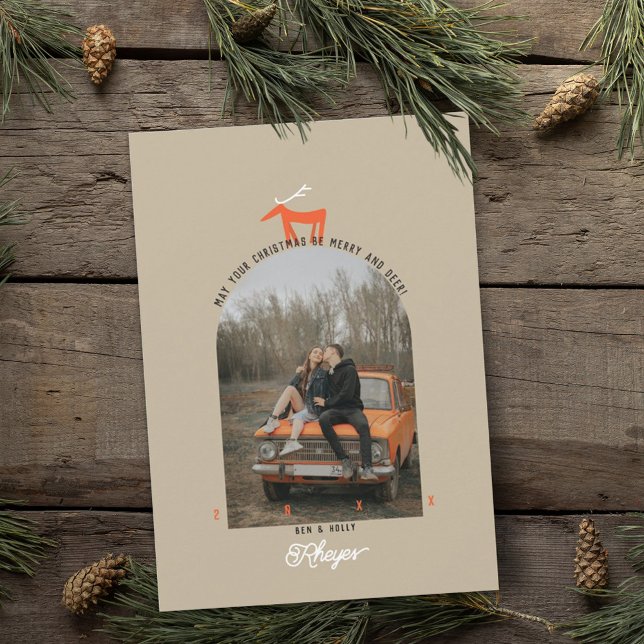 Carte de Noël photo Cerf & Arche (Créateur téléchargé)