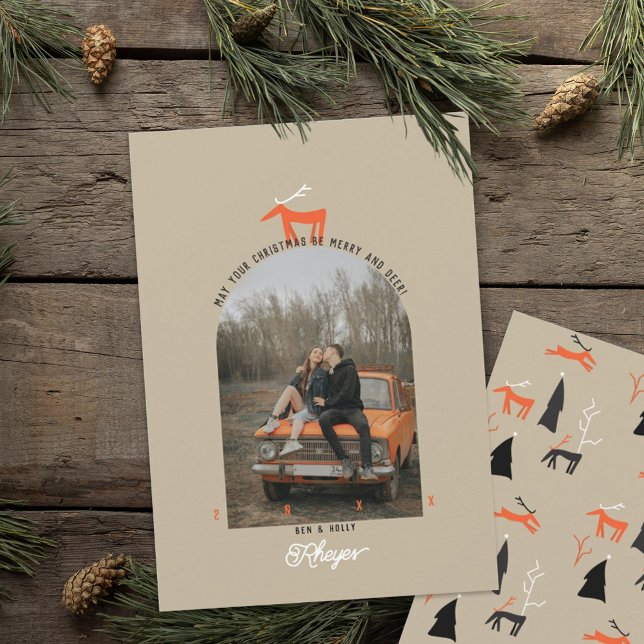 Carte de Noël photo Cerf & Arche (Créateur téléchargé)