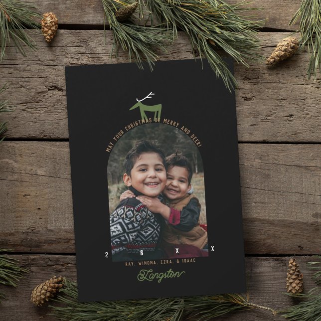 Carte de Noël photo Cerf & Arche (Créateur téléchargé)