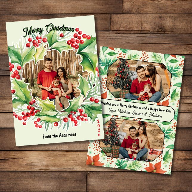 Carte de Noël photo Couronne festive 3 (Créateur téléchargé)