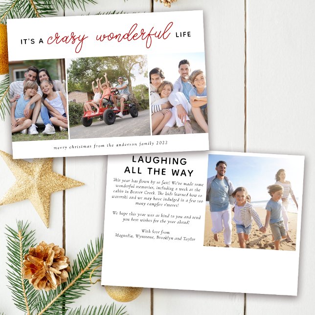 Carte de Noël photo | Crazy Merveilleuse Vie (Send season's greetings to family and friends with this It's a Crazy Wonderful Life photo card)