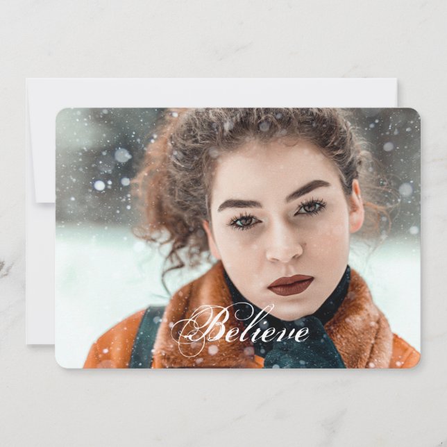 Carte de Noël photo croyez en Noël (Devant)