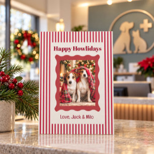 Carte de Noël photo de chien "Joyeux Howlidays" po