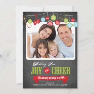 Carte de Noël photo de famille au tableau noir mig