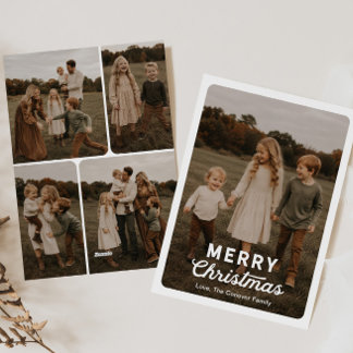 Carte de Noël photo de famille intemporelle