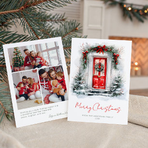 Carte de Noël Photo de Famille Maison de Vacances