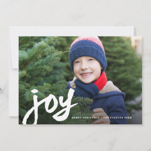 Carte de Noël photo de joie manuscrite