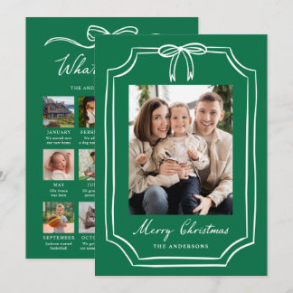 Carte de Noël Photo de l'Année en Vert avec un Rub