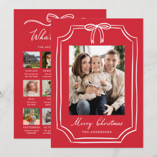 Carte de Noël Photo de l'année Fantaisiste Ruban R