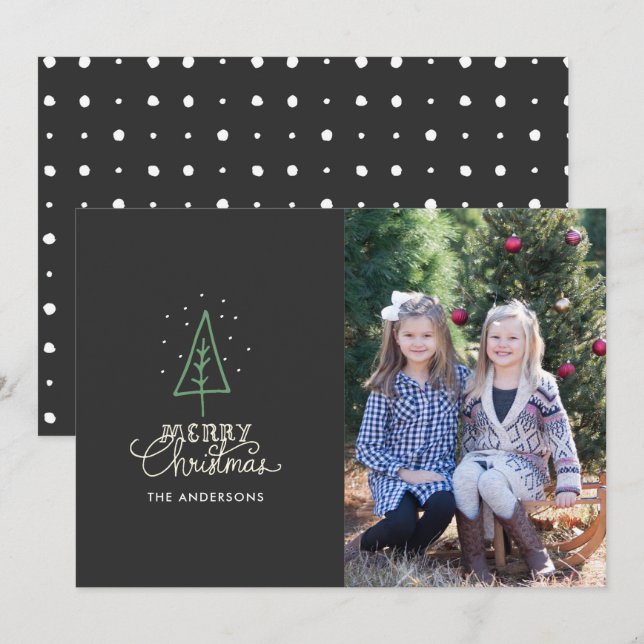 Carte de Noël photo de l'arbre de Noël (Devant / Derrière)