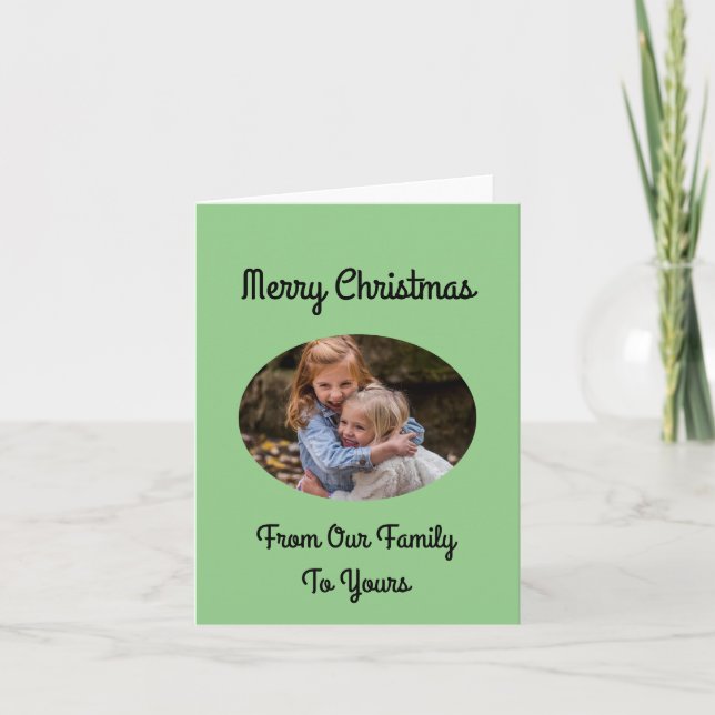 Carte de Noël photo de notre famille à la vôtre (Devant)