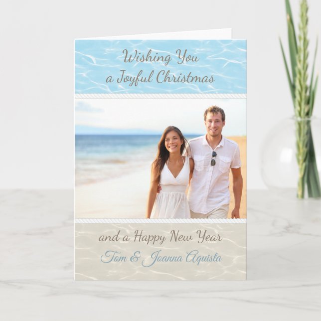 Carte de Noël photo de plage tropicale (Devant)