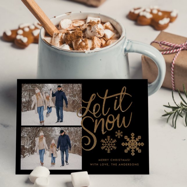 Carte de Noël photo de vacances Let it Snow 2 (Créateur téléchargé)