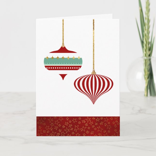 Carte de Noël photo des ornements de Noël (Devant)