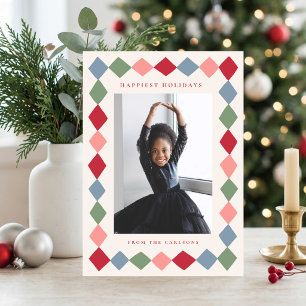 Carte de Noël photo diamant à main levée pliée