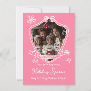 Carte de Noël photo Doodle de poitrine tirée à la