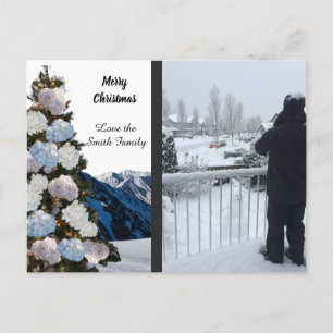 Carte de Noël photo élégante d'hortensia
