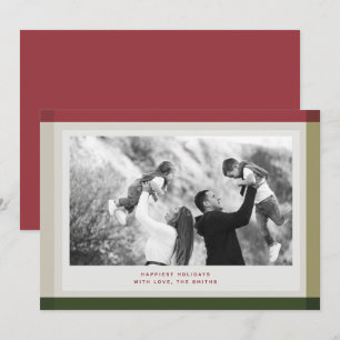 Carte de Noël photo en bloc de couleur