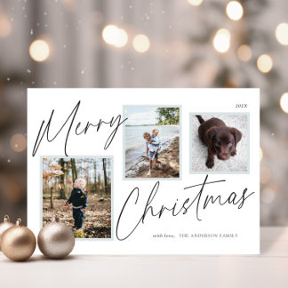 Carte de Noël photo en noir et blanc Joyeux Noël