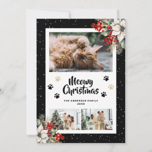 Carte de Noël photo étoile de Noël à pattes noires