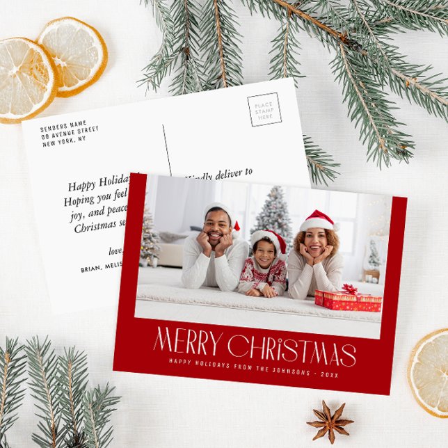 Carte de Noël photo festive minimale tendance (Créateur téléchargé)