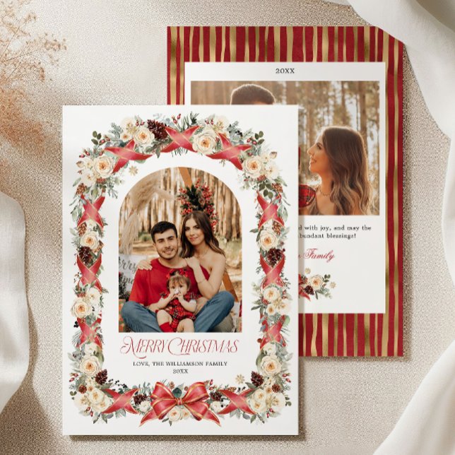 Carte de Noël photo grandmillennial (Grandmillennial Christmas Photo Card)