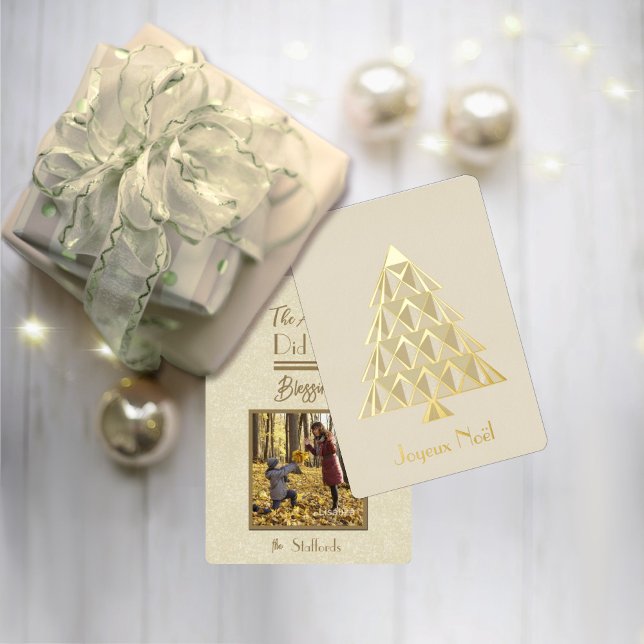 Carte de Noël photo Joyoux Noel Champaign (Créateur téléchargé)