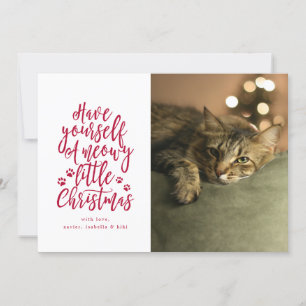Carte de Noël Photo Little Christmas White Meowy