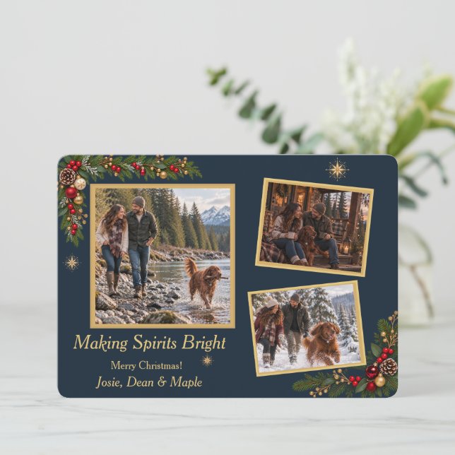 Carte de Noël photo Making Spirits Bright 3 (Debout devant)