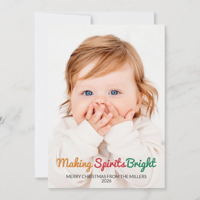 Carte de Noël photo Making Spirits Bright Cute 2 (Devant)