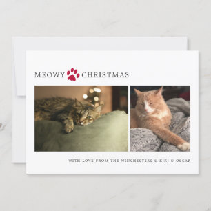 Carte de Noël photo Meowy Christmas