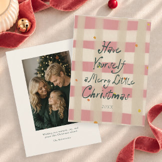 Carte de Noël photo 'Merry Little Christmas' à car