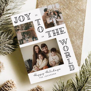 Carte de Noël photo minimale Joy To The World