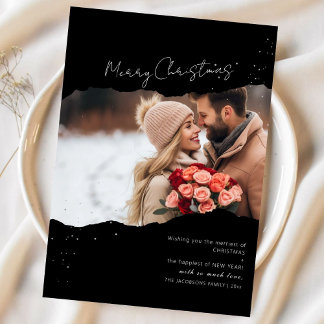 Carte de Noël photo minimaliste moderne