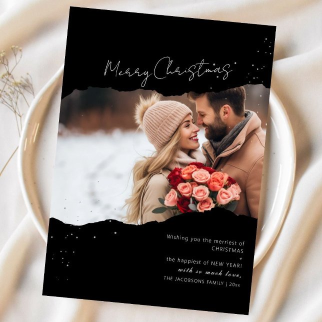 Carte de Noël photo minimaliste moderne (Créateur téléchargé)