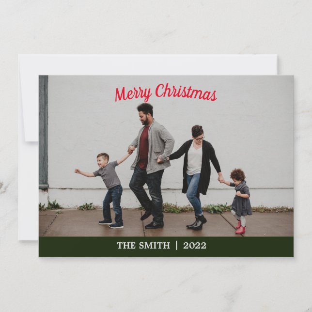 Carte de Noël photo minimaliste moderne (Devant)